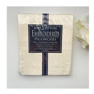 100% Cotton Embroidered Pillowcase Set 21 x 30